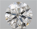 Natural Diamond 4.09 Carats, Round with Excellent Cut, I Color, SI2 Clarity and Certified by IGI