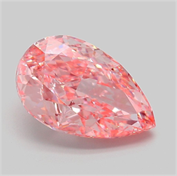 Picture of Lab Grown Diamond 3.51 Carats, Pear with  Cut, Fancy Vivid Pink Color, VS1 Clarity and Certified by IGI