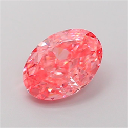 Picture of Lab Grown Diamond 1.54 Carats, Oval with  Cut, Fancy Vivid Pink Color, VVS2 Clarity and Certified by IGI