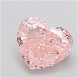 Picture of Lab Grown Diamond 5.02 Carats, Heart with  Cut, Fancy Intense Pink Color, VVS2 Clarity and Certified by IGI
