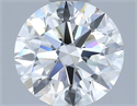 Natural Diamond 1.08 Carats, Round with Excellent Cut, H Color, VS1 Clarity and Certified by IGI