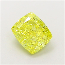 Picture of Lab Grown Diamond 1.23 Carats, CUSHION MODIFIED with  Cut, Fancy Intense Yellow Color, VVS1 Clarity and Certified by IGI