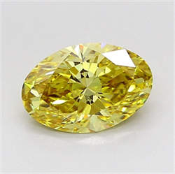 Picture of Lab Grown Diamond 1.24 Carats, Oval with  Cut, Fancy Intense Yellow Color, VS2 Clarity and Certified by IGI