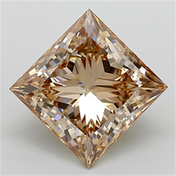 Picture of Lab Grown Diamond 2.50 Carats, Princess with  Cut, Fancy Light Brown Color, VS1 Clarity and Certified by IGI