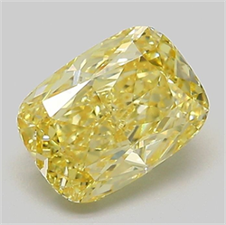 Picture of Lab Grown Diamond 1.60 Carats, CUSHION MODIFIED with  Cut, Fancy Intense Yellow Color, VS1 Clarity and Certified by IGI