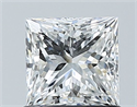 Natural Diamond 1.00 Carats, Princess with  Cut, F Color, SI2 Clarity and Certified by GIA
