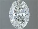 Natural Diamond 1.50 Carats, Oval with  Cut, F Color, SI1 Clarity and Certified by IGI