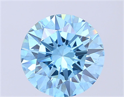 Picture of Lab Grown Diamond 4.02 Carats, Round with Excellent Cut, Fancy Vivid Blue Color, VS1 Clarity and Certified by IGI
