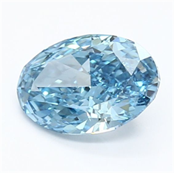 Picture of Lab Grown Diamond 1.29 Carats, Oval with  Cut, Fancy Vivid Blue Color, VS1 Clarity and Certified by IGI