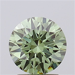 Picture of Lab Grown Diamond 2.00 Carats, Round with Ideal Cut, Fancy Vivid Green Color, VS1 Clarity and Certified by IGI