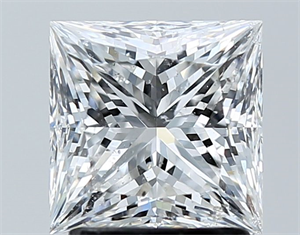 Picture of Natural Diamond 2.01 Carats, Princess with  Cut, E Color, SI2 Clarity and Certified by GIA