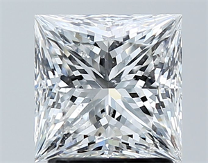 Picture of Natural Diamond 2.01 Carats, Princess with  Cut, E Color, SI2 Clarity and Certified by GIA