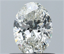 Natural Diamond 0.52 Carats, Oval with  Cut, H Color, SI1 Clarity and Certified by IGI