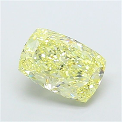 Picture of Lab Grown Diamond 2.53 Carats, CUSHION MODIFIED with  Cut, Fancy Light Yellow Color, VS1 Clarity and Certified by IGI