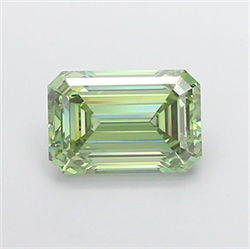 Picture of Lab Grown Diamond 4.00 Carats, Emerald with  Cut, Fancy Vivid Green Color, VS1 Clarity and Certified by IGI