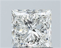Natural Diamond 1.00 Carats, Princess with  Cut, H Color, VVS1 Clarity and Certified by GIA