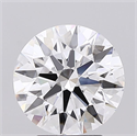 Lab Grown Diamond 3.21 Carats, Round with Ideal Cut, D Color, IF Clarity and Certified by IGI
