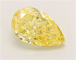 Picture of Lab Grown Diamond 2.78 Carats, Pear with  Cut, Fancy Intense Yellow Color, VS1 Clarity and Certified by IGI