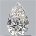 Natural Diamond 0.52 Carats, Pear with  Cut, H Color, VVS2 Clarity and Certified by GIA