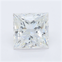 Natural Diamond 1.70 Carats, Princess with  Cut, E Color, SI1 Clarity and Certified by GIA