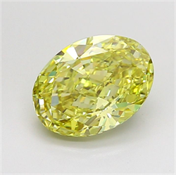 Picture of Lab Grown Diamond 2.67 Carats, Oval with  Cut, Fancy Intense Yellow Color, VVS2 Clarity and Certified by IGI