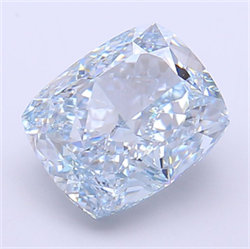 Picture of Lab Grown Diamond 4.43 Carats, CUSHION MODIFIED with  Cut, Fancy Intense Blue Color, VVS1 Clarity and Certified by IGI