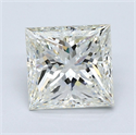 Natural Diamond 3.23 Carats, Princess with  Cut, J Color, VS2 Clarity and Certified by GIA