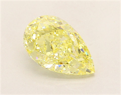 Picture of Lab Grown Diamond 2.63 Carats, Pear with  Cut, Fancy Intense Yellow Color, VVS2 Clarity and Certified by IGI