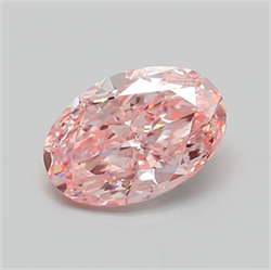 Picture of Lab Grown Diamond 1.74 Carats, Oval with  Cut, Fancy Vivid Pink Color, VVS2 Clarity and Certified by IGI