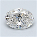 Natural Diamond 1.30 Carats, Oval with  Cut, I Color, SI1 Clarity and Certified by GIA