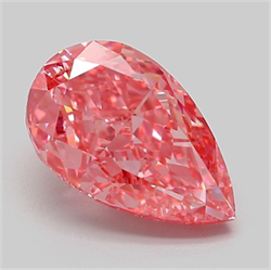 Picture of Lab Grown Diamond 3.05 Carats, Pear with  Cut, Fancy Vivid Pink Color, VVS2 Clarity and Certified by IGI