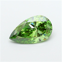 Picture of Lab Grown Diamond 2.57 Carats, Pear with  Cut, Fancy Vivid Green Color, VS2 Clarity and Certified by IGI