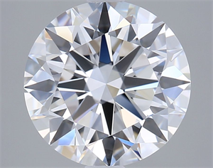 Picture of Lab Grown Diamond 2.50 Carats, Round with Very Good Cut, D Color, VVS2 Clarity and Certified by GIA