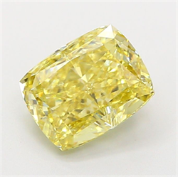 Picture of Lab Grown Diamond 2.10 Carats, CUSHION MODIFIED with  Cut, Fancy Intense Yellow Color, VVS2 Clarity and Certified by IGI