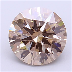 Picture of Lab Grown Diamond 1.99 Carats, Round with Excellent Cut, Fancy Light Brown Color, VS1 Clarity and Certified by IGI