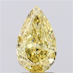 Picture of Lab Grown Diamond 1.94 Carats, Pear with  Cut, Fancy Intense Yellow Color, VS1 Clarity and Certified by IGI