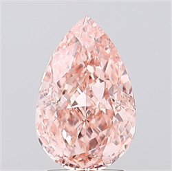 Picture of Lab Grown Diamond 2.53 Carats, Pear with  Cut, Fancy Vivid Pink Color, VS2 Clarity and Certified by IGI