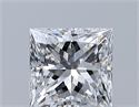 Natural Diamond 0.51 Carats, Princess with  Cut, D Color, VVS2 Clarity and Certified by GIA