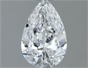 Natural Diamond 0.50 Carats, Pear with  Cut, E Color, VS1 Clarity and Certified by GIA