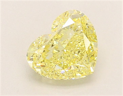 Picture of Lab Grown Diamond 1.29 Carats, Heart with  Cut, Fancy Intense Yellow Color, VS1 Clarity and Certified by IGI