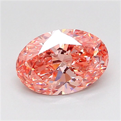 Picture of Lab Grown Diamond 1.77 Carats, Oval with  Cut, Fancy Vivid Pink Color, VVS2 Clarity and Certified by IGI