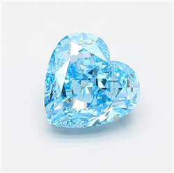 Picture of Lab Grown Diamond 2.78 Carats, Heart with  Cut, Fancy Vivid Blue Color, VVS2 Clarity and Certified by IGI