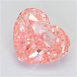 Picture of Lab Grown Diamond 9.06 Carats, Heart with  Cut, Fancy Vivid Pink Color, VS1 Clarity and Certified by IGI