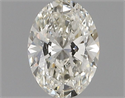 Natural Diamond 0.51 Carats, Oval with  Cut, J Color, VS1 Clarity and Certified by GIA