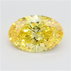 Picture of Lab Grown Diamond 2.06 Carats, Oval with  Cut, Fancy Vivid Yellow Color, IF Clarity and Certified by IGI