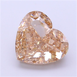 Picture of Lab Grown Diamond 3.04 Carats, Heart with  Cut, Fancy Light Brown Color, VVS2 Clarity and Certified by IGI