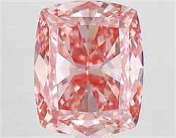 Picture of Lab Grown Diamond 6.11 Carats, CUSHION MODIFIED with  Cut, Fancy Intense Pink Color, VVS1 Clarity and Certified by IGI
