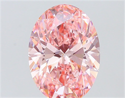 Picture of Lab Grown Diamond 6.05 Carats, Oval with  Cut, Fancy Vivid Pink Color, VS1 Clarity and Certified by IGI