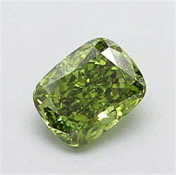 Picture of Lab Grown Diamond 1.57 Carats, CUSHION MODIFIED with  Cut, Fancy Vivid Green Color, VVS2 Clarity and Certified by IGI