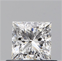 Natural Diamond 0.54 Carats, Princess with  Cut, E Color, SI1 Clarity and Certified by GIA